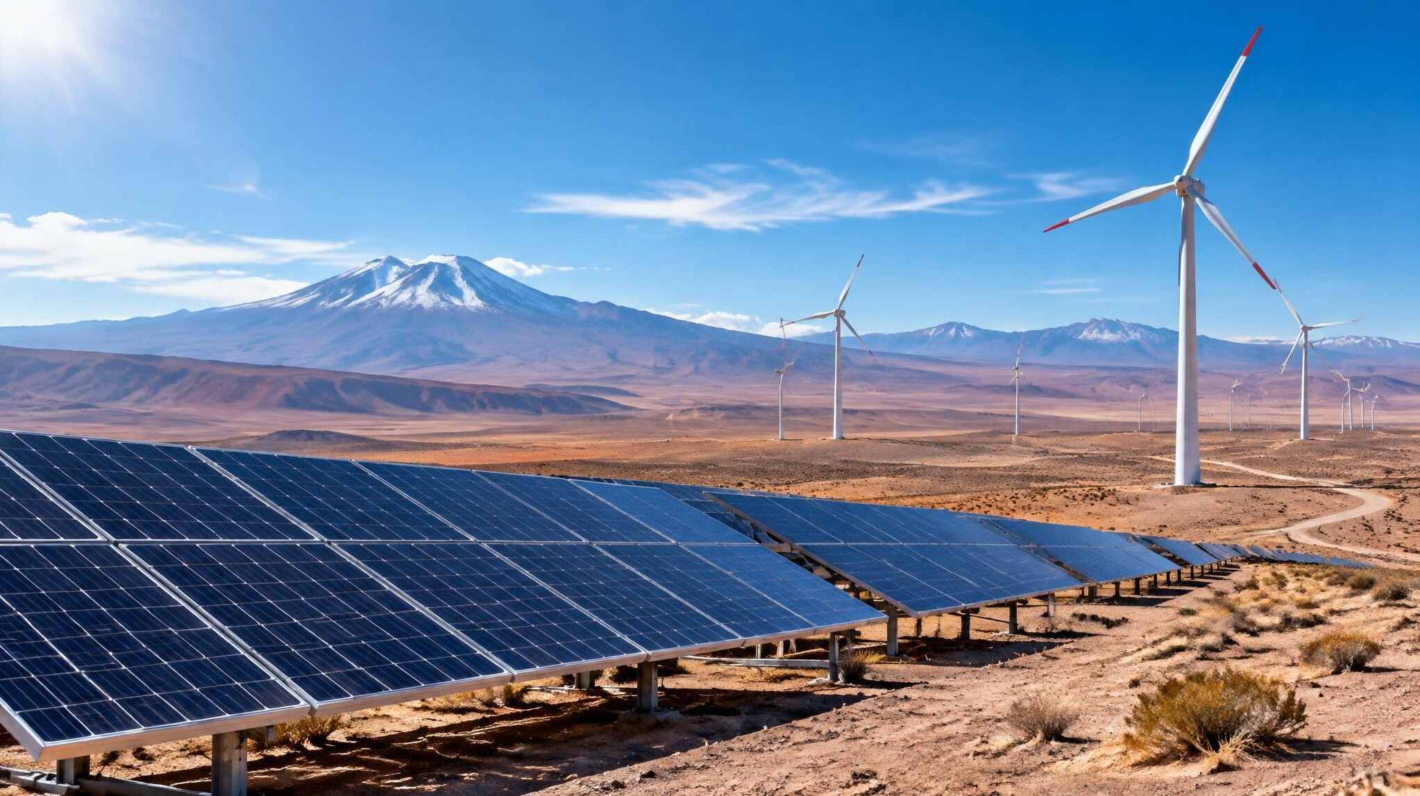 solar panels in desert