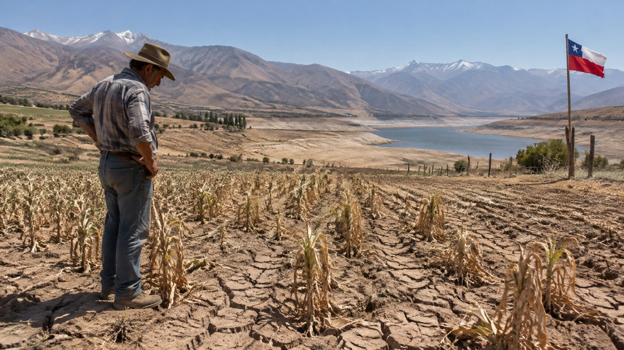drought in chilean farmland