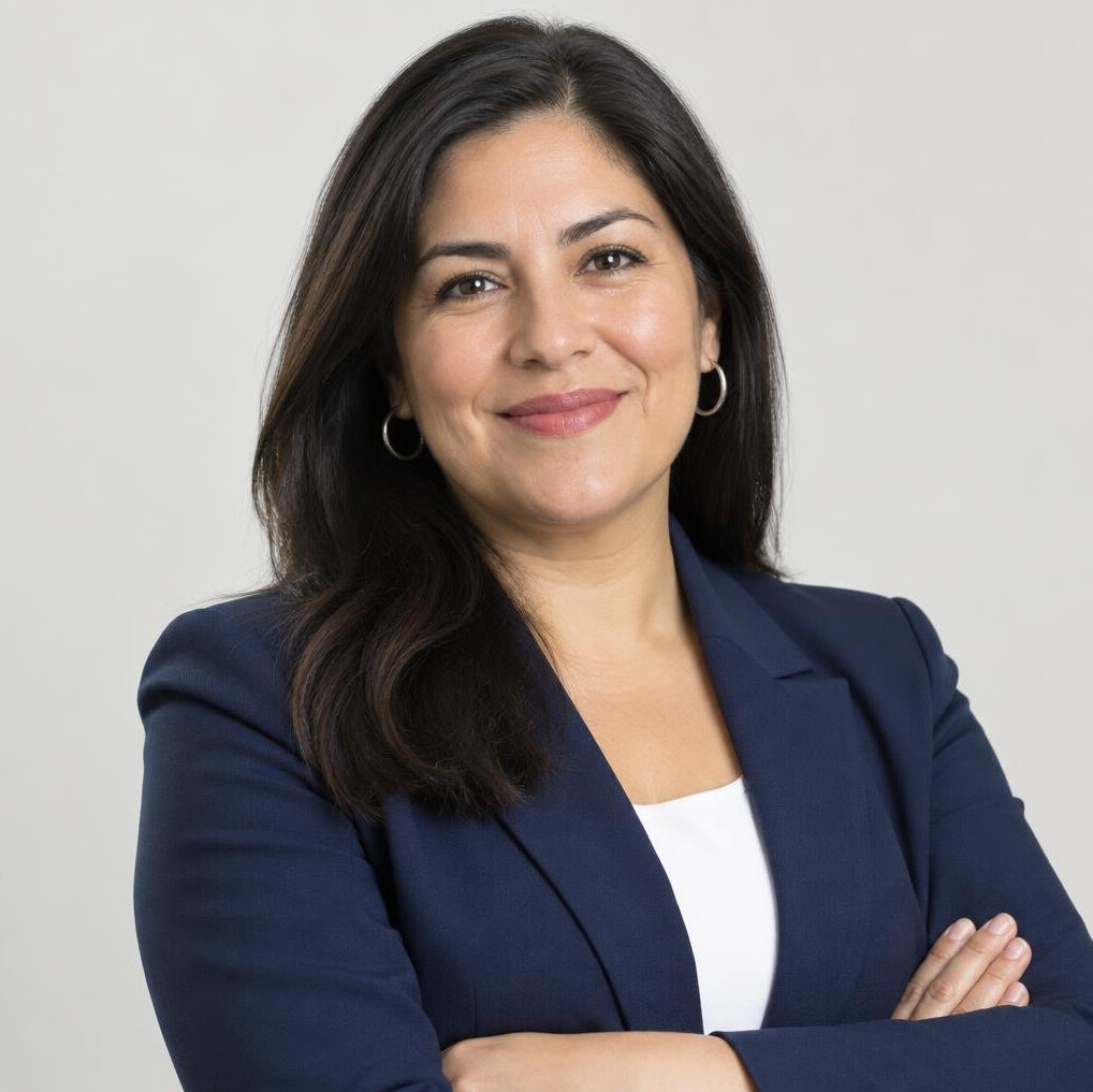 Portrait of a Chilean woman economist in business attire